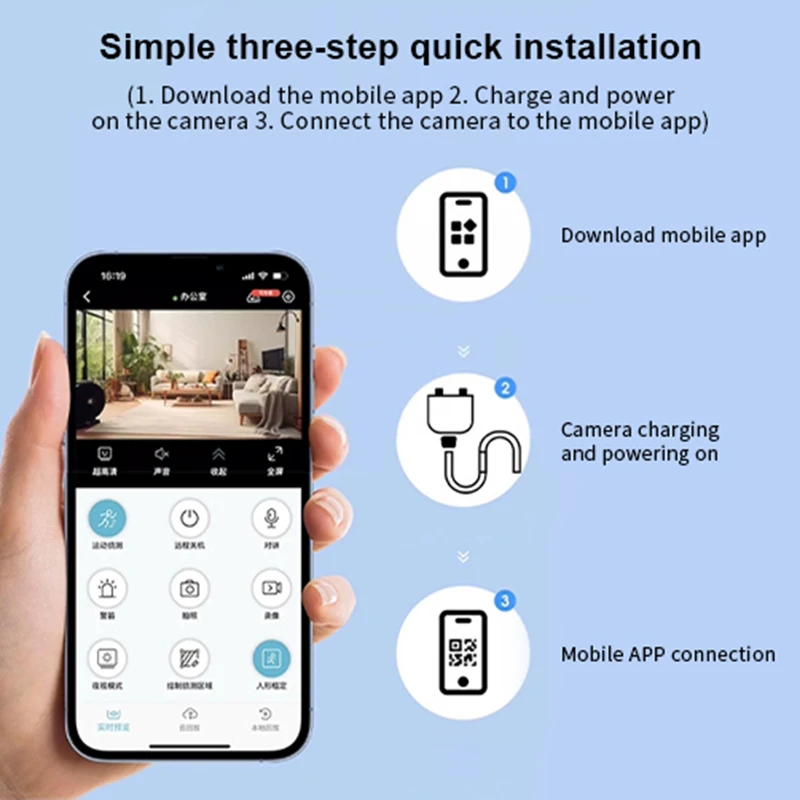 Lenovo X3 Camera Ultra-HD Night Vision Wireless WiFi No External Power Required Home Indoor Surveillance Camera For Home 3
