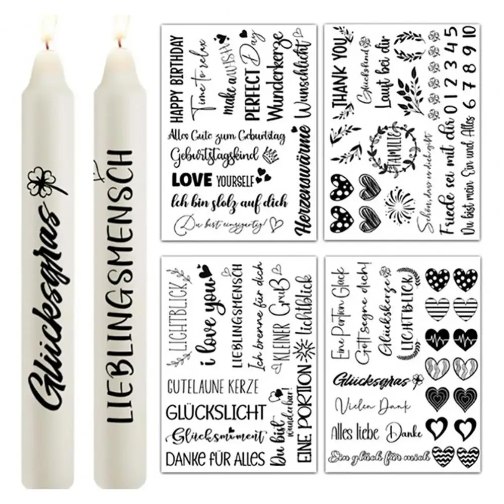 

Candle Film Sticker Exquisite Christmas Candle Tattoo Stickers Rich Color Film Decals for Classic Themed Party Supplies Xmas