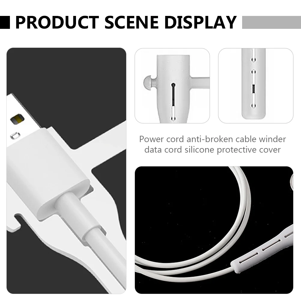 

2 Pcs Data Cable Protective Sleeve Line Cover Case Silicone Protectors