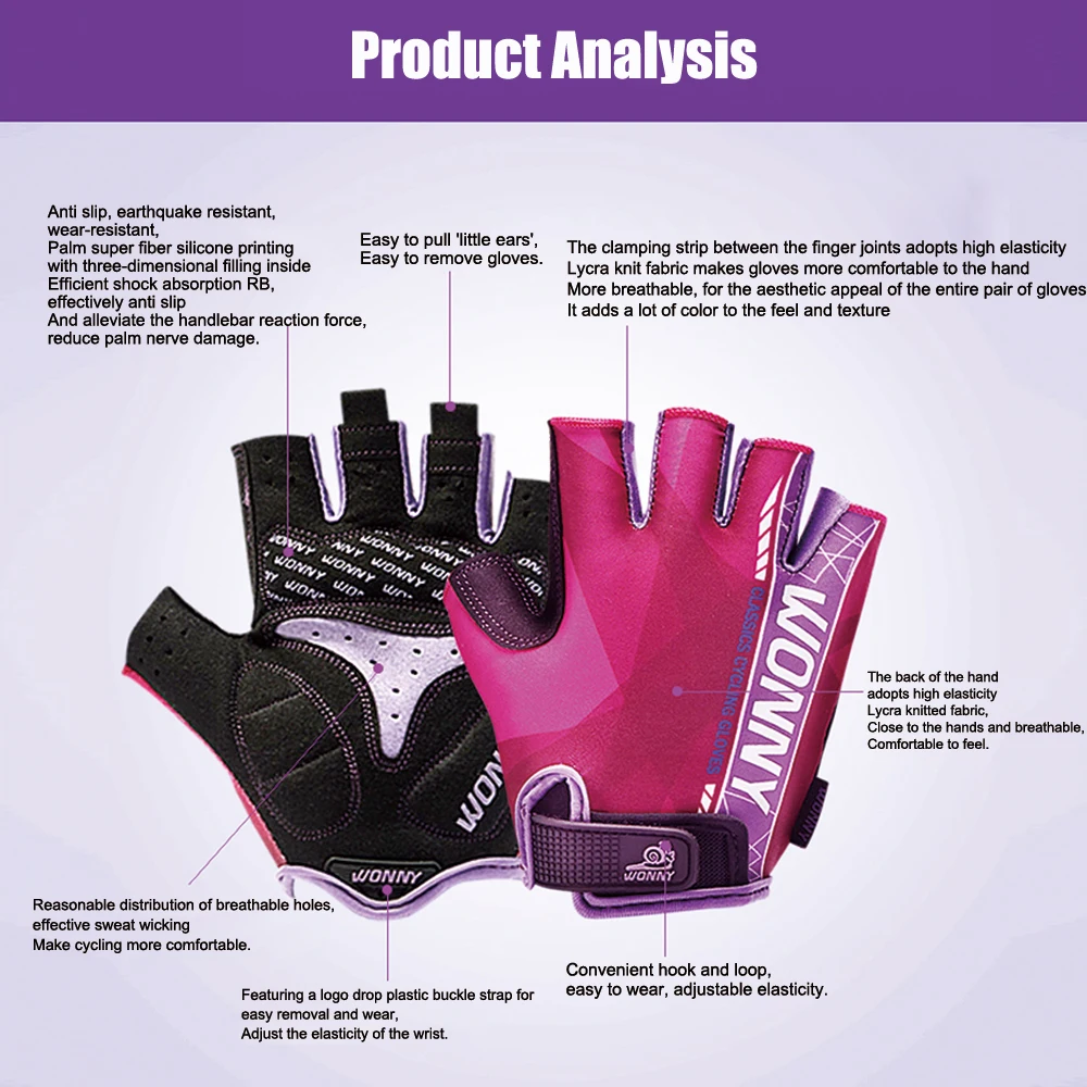 Unisex Half-Finger Cycling Gloves - Anti-Slip & Shock-Absorbing for Outdoor Sports & Fitness