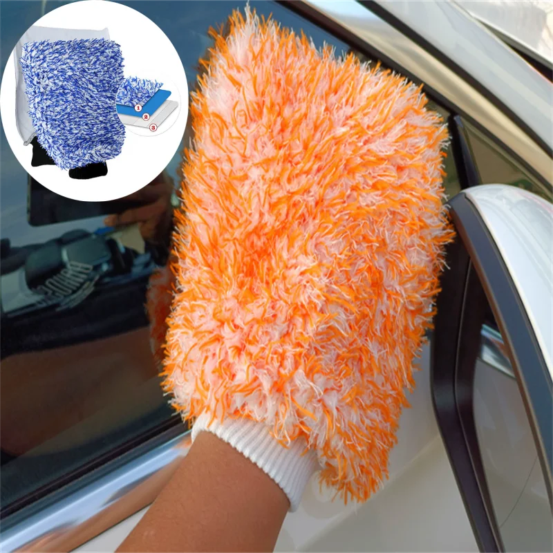 Car Wash Gloves Microfibre Wash Mit Coral Fleece Cleaning Washing Glove Car Cleaning Tool Auto Acessories Detailing Supplies