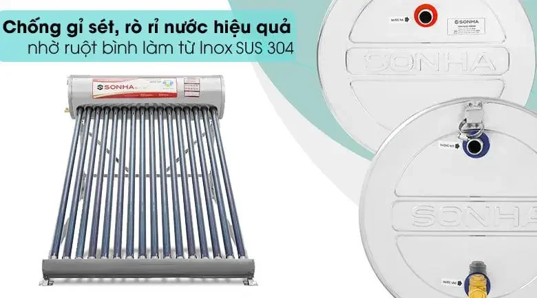 250 Litres Gold Solar Water Heater Quality Material SONHA Made In Vietnam