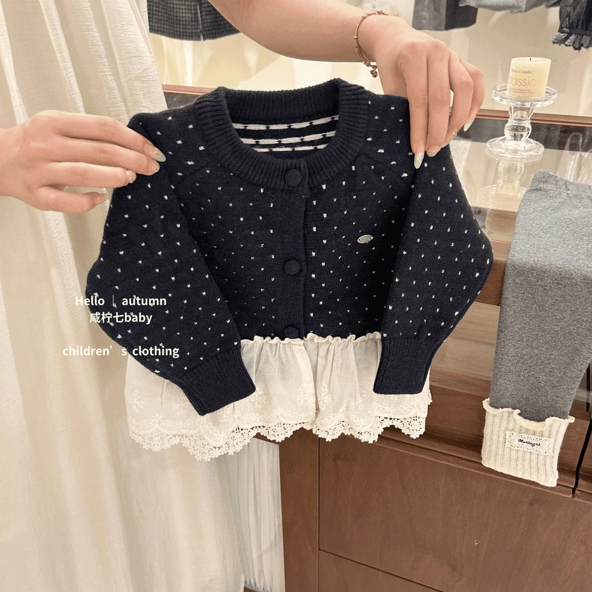 Girls Lace Sweater Set 4