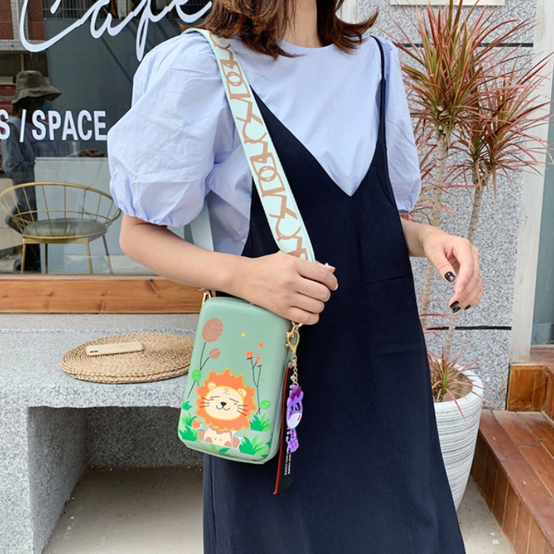 Children Lovely Rabbit Lion Shoulder Messenger Bag 2022 Summer New Women PU Small Square Bag