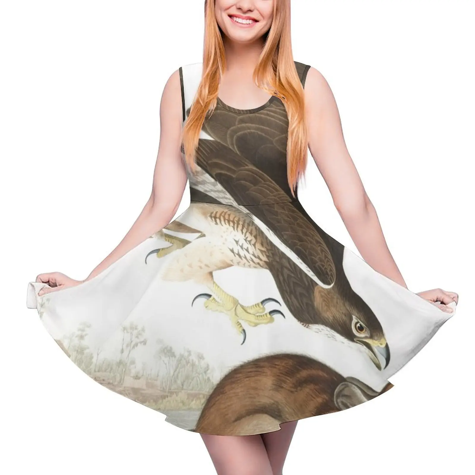 Swainsons Hawk - John James Audubon Sleeveless Dress Womens dresses Dress vintage Womens evening dress
