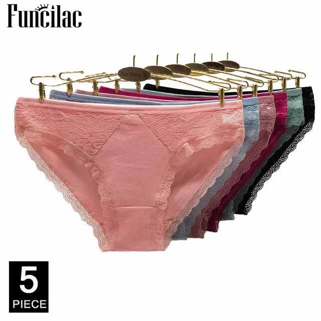 Women Underwear Cotton Sexy Lace Low Waist Soft Panties Hipster Briefs  Ladies Knickers Lingerie for Women 5 Pcs/set - AliExpress