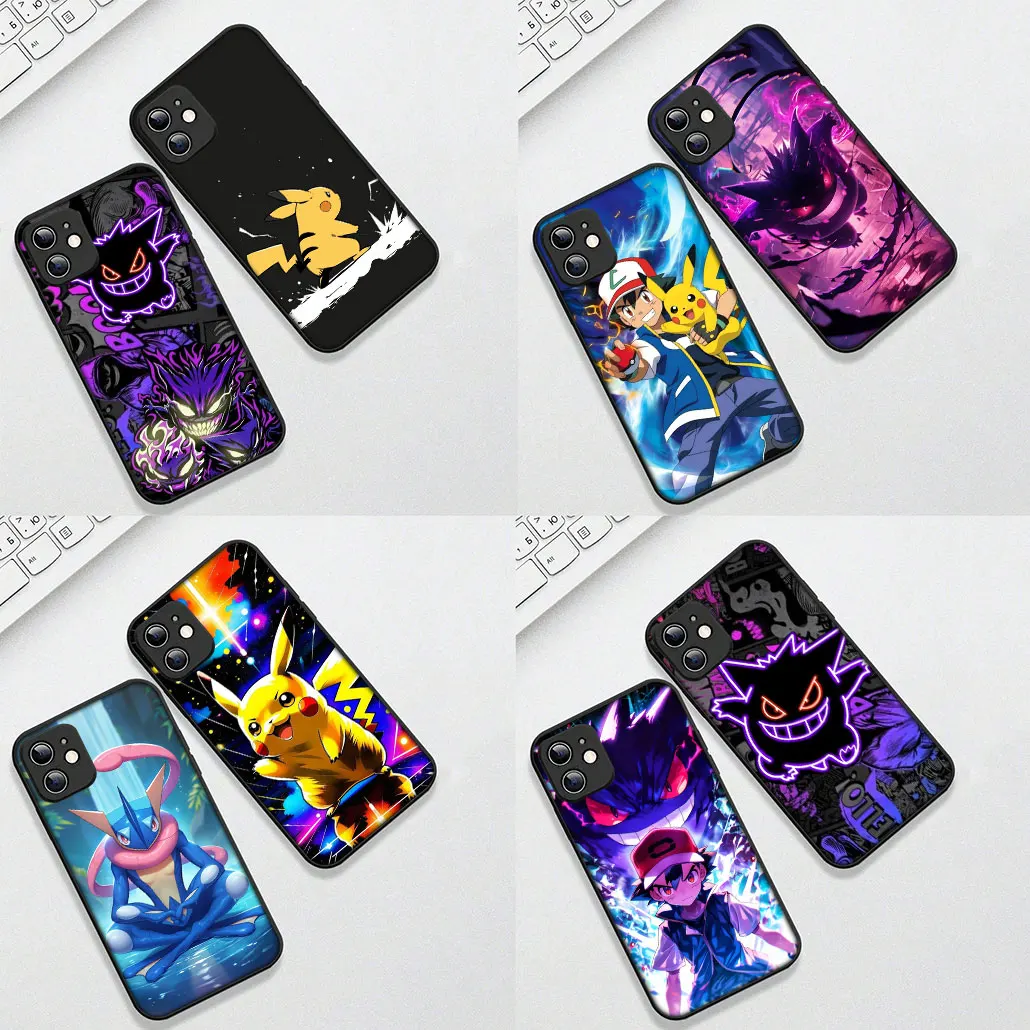 Soft Cover Phone Case with P-Pikachus and Gengar Design