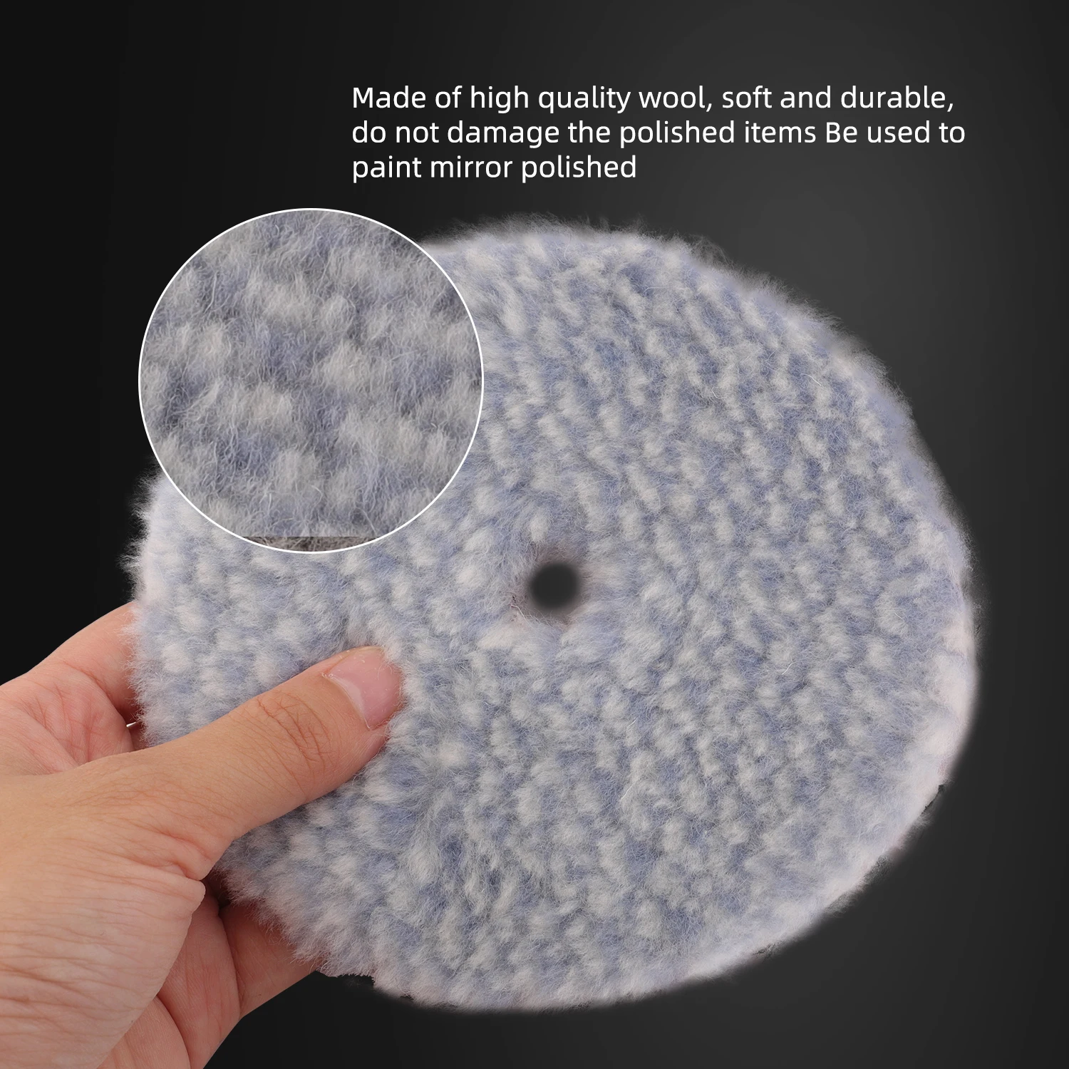 SPTA 3"(76mm)/5"(125mm)/6"(150mm) V2.0 New Blue Medium Cutting Wool Polishing Pad Long Wool Polish Pad for RO/DA Polisher