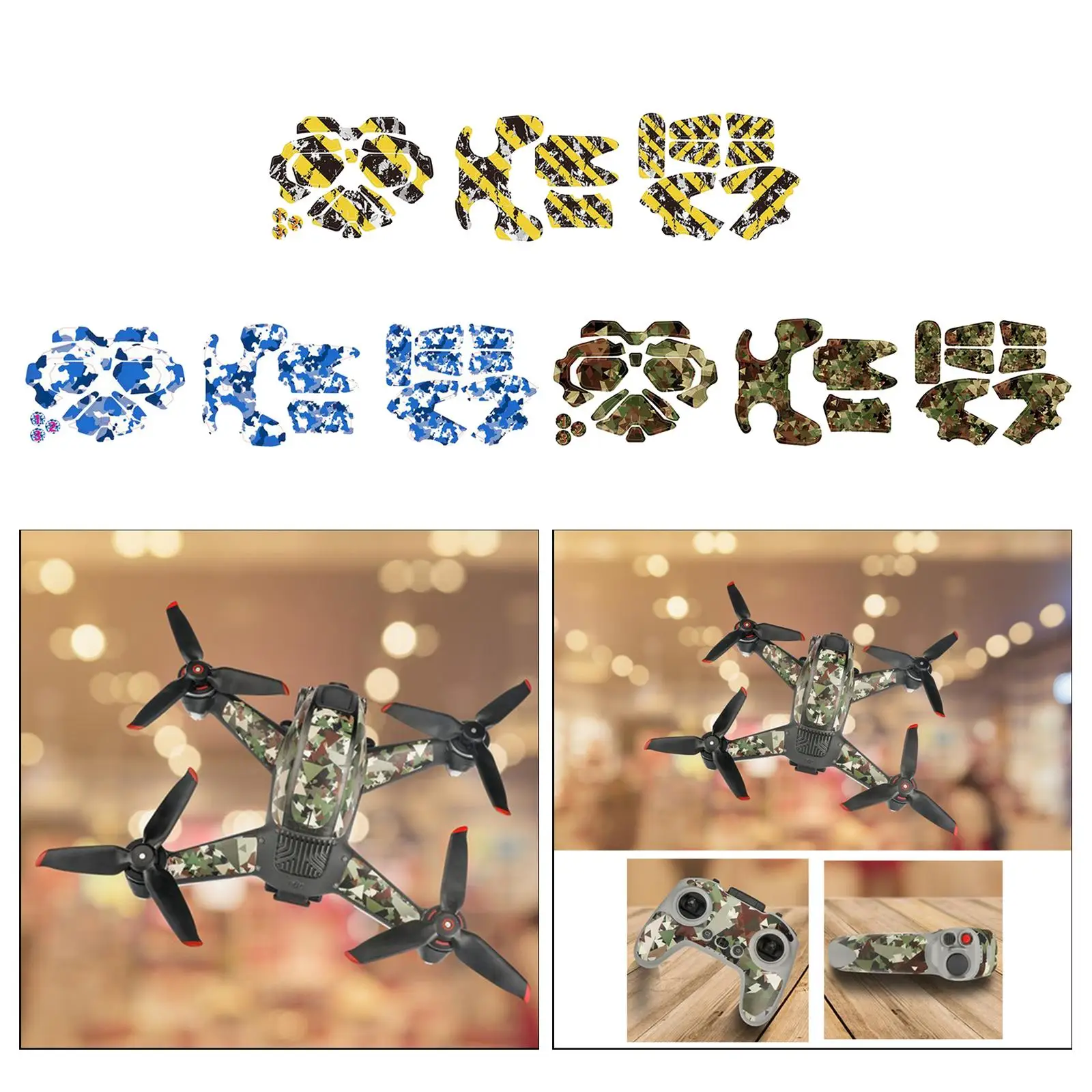 Stickers Set RC Decals Skins Compatible for DJI Goggles V2 Remote Controller Decor Avoiding Birds Clashing