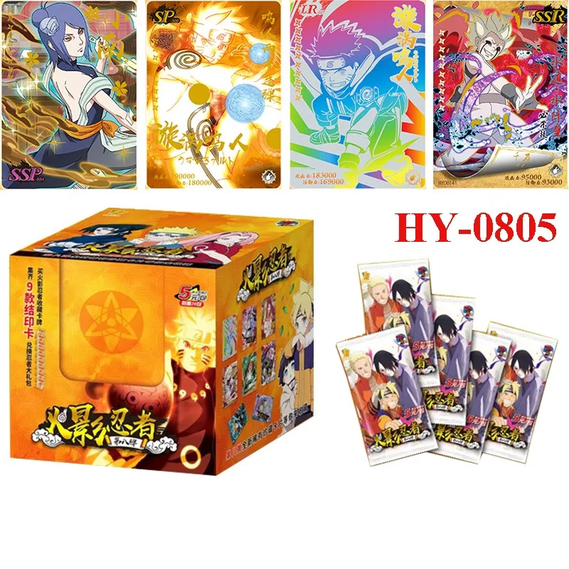 

Naruto Collection Cards HY-0805 Booster Box Flash SSP Sasuke SP Tsunade Cartoon Anime Limited Flash Card Kids Birthday Gift Toy