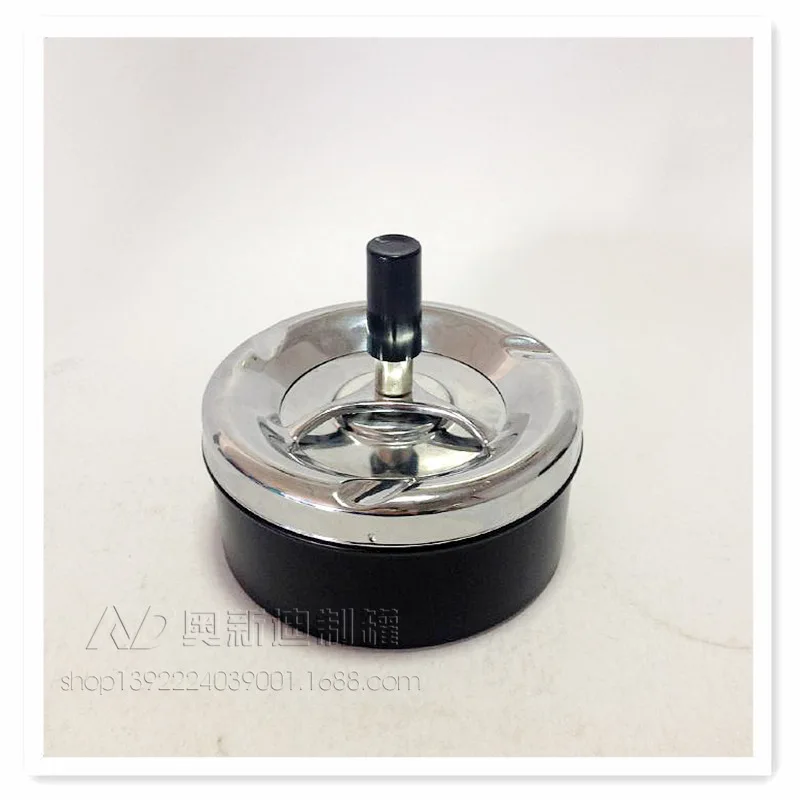 Portable Round Spinning Ashtray Cigarette Ash Stainless Steel Ashtray Housewares Spinning with Cover WY70917 Portable Ashtray Cigarettes Ashtray Stainless Steel Ashtray Metal Ashtray
