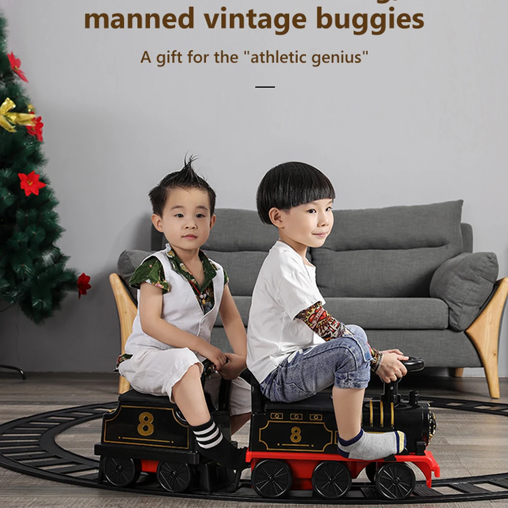 Electric Train Ride On Toy for Kids with Music and Lights