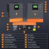 PowMr 1.5KW 1KW Solar Hybrid Inverter 12V 220V Pure Sine Wave With Charging MPPT 80A Solar Chage Controller Panel 150VDC Input 4