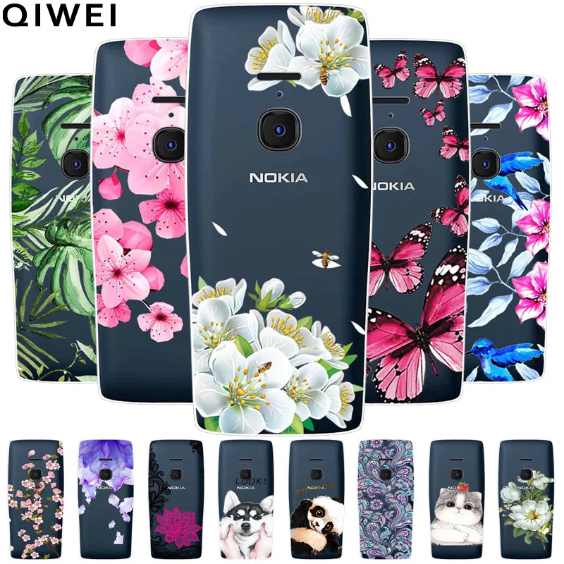 Per Nokia 8210 Custodia 4G Cartoon Flowers Clear Soft Silicone Tpu Cover Protettive Per Nokia 8210 Custodie Trasparenti Fundas