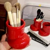 Ins Cute Little Red Boots Pen Holder,Plastic Student Desktop Vase Multifunctional Makeup Brush Storage Box.pencil Holder Office 3