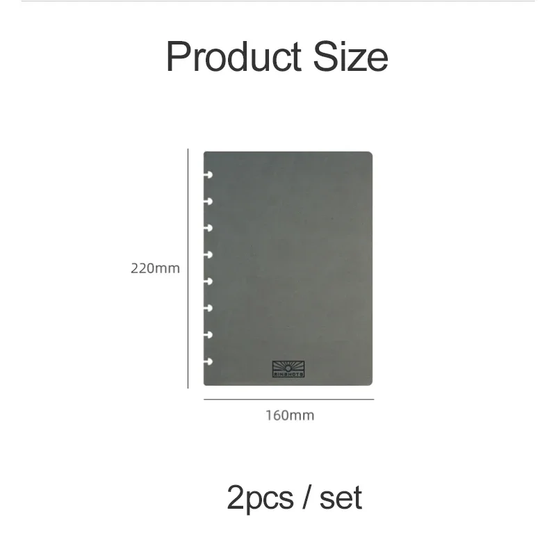 Fromthenon A5 버섯 구멍 노트북 커버 PP/PU 가죽 디스크 바운드 루스 리프 플래너 쉘 비즈니스 문구 액세서리