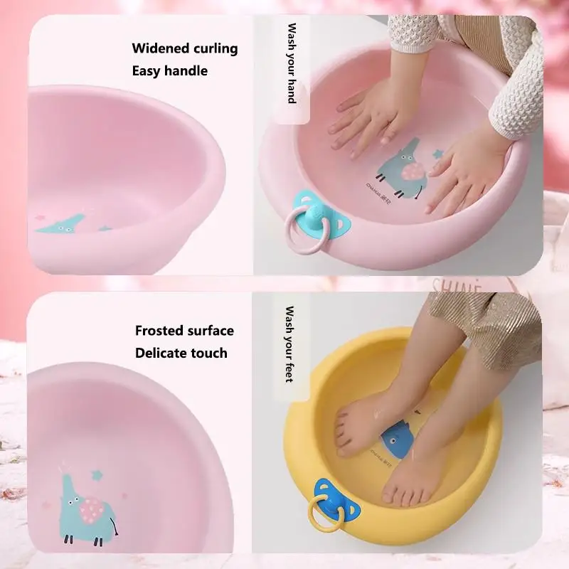 

CHAHUA Baby Washbasin Plastic Basin For Children And Young Babies Washing Buttocks Cartoon Bathtub For Household Use Large Size