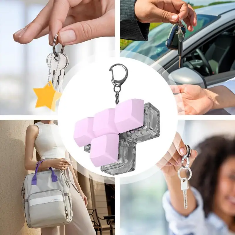 Keyboard Clicker Toy Luminous 4-Button Shaft Tester Finger Toy Finger Funny Sensory Keychain Shaft Tester Relaxing Button