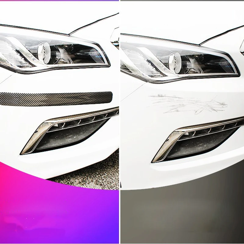 Car Bumper Strip Car Styling Carbon Fiber Mouldings Strip Bumper Decorative Strips Adhesive Door Sill Protection Trim 1M