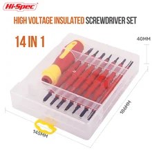 

Hi-Spec 14 in 1 Screwdriver Set Magnetic Phillips Slotted Screwdrivers Hex Torx Screw Driver Electrician Hand Tools in Toolbox