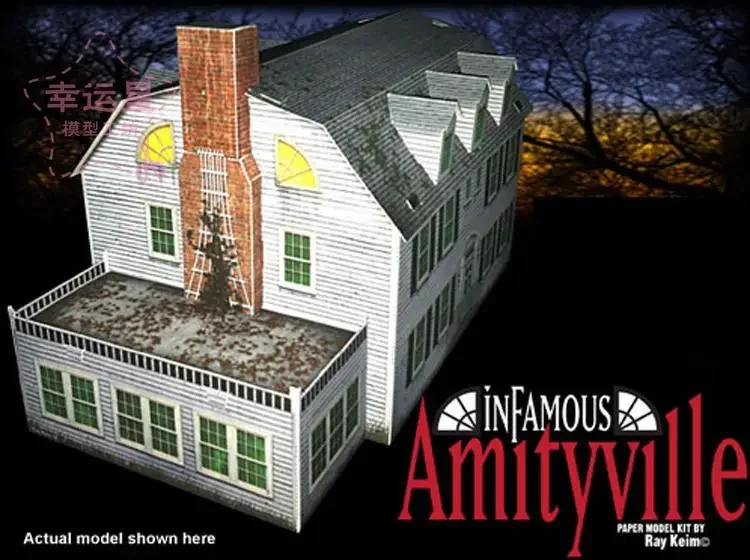 Halloween Haunted House Skoolhouse Building 3D Paper Model DIY Handmade Papercraft Toy