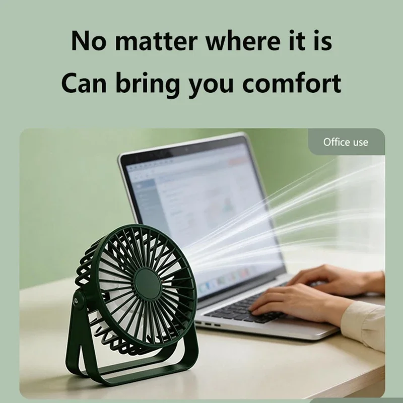 Portable Mini USB Rechargeable Ultra Quiet Desk Fan for Home, Office, and Dorm Use