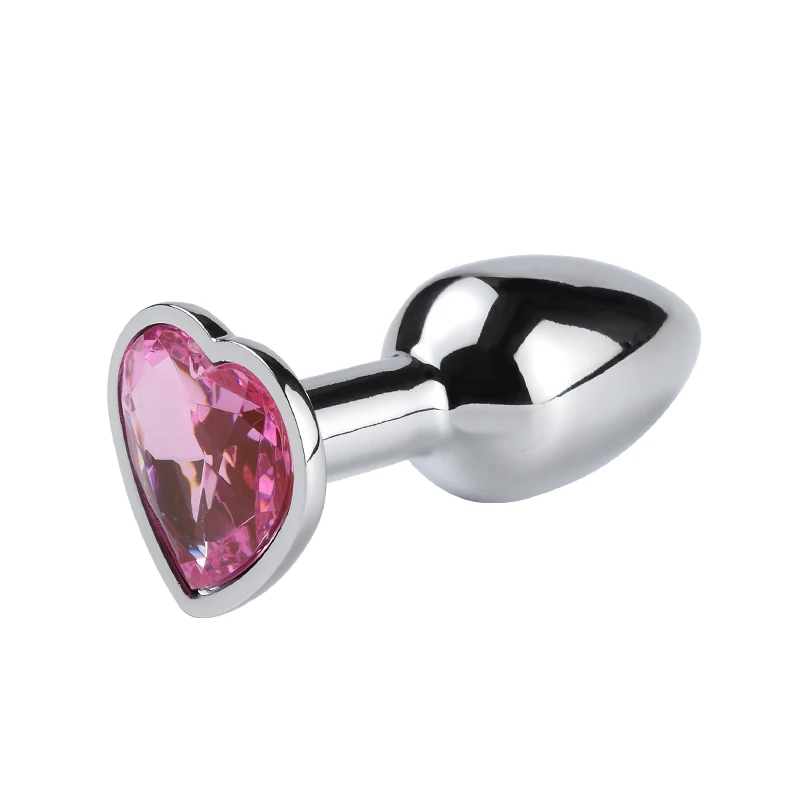 Anal Plug Heart 5 Sizes Stainless Steel Crystal Anal Plug Removable Butt Plug Stimulator Anal Sex Toys Prostate Massager Dildos