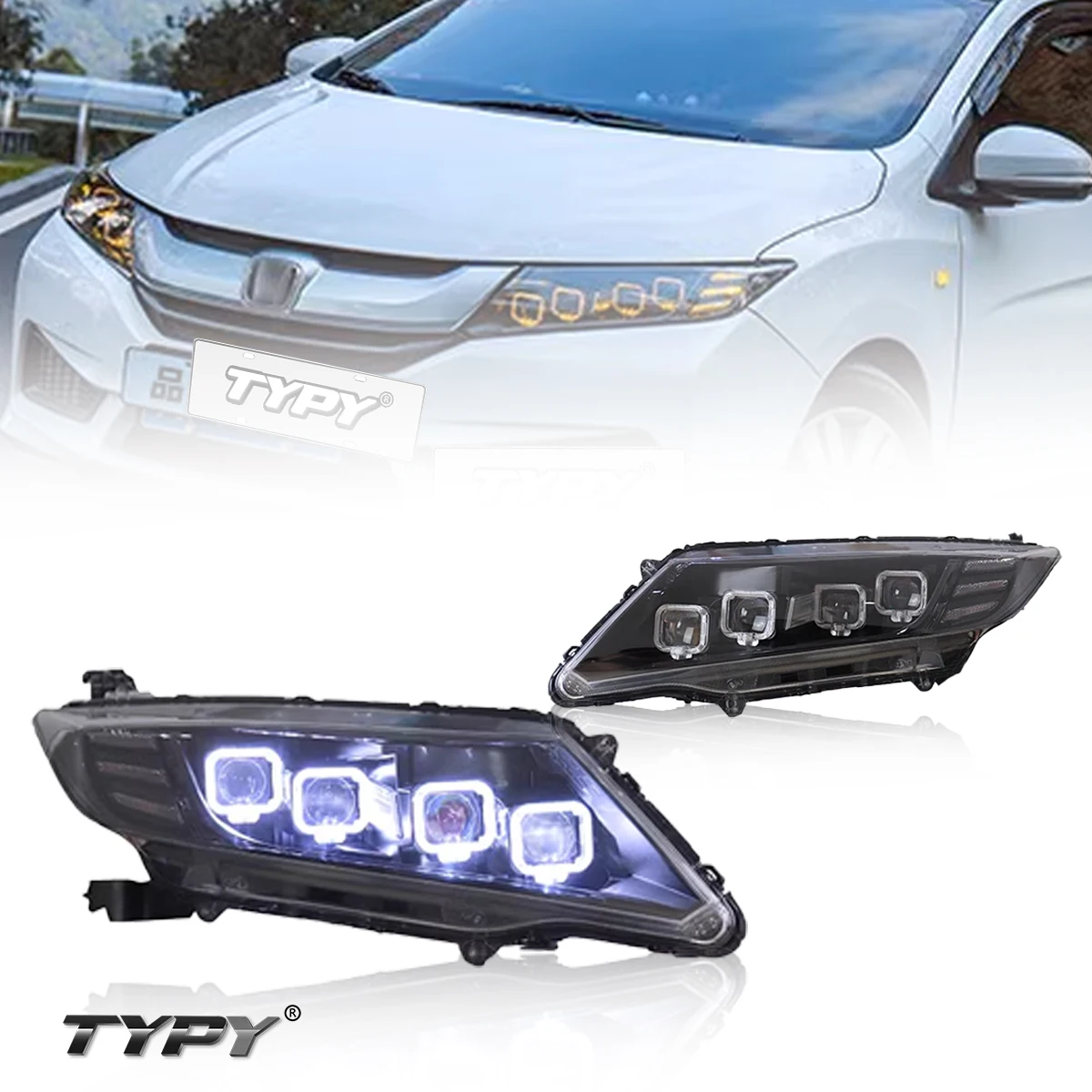 

Новые светодиодные Автомобильные фары TYPY для Honda CITY 2015-2019, сигналы фар, автомобильные аксессуары, дневные ходовые огни
