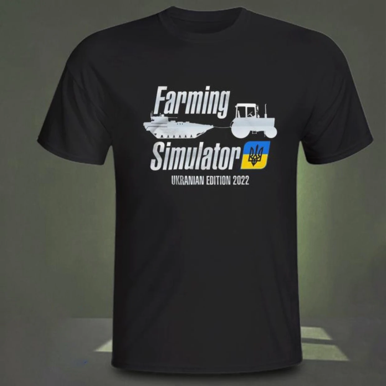 

Farming Simulator Ukrainian Edition 2022 Tractors Steal Armored Vehicles T Shirt. 100% Cotton Casual T-shirts Loose Top S-3XL