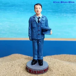 Professional Miniature Figurines Set - Doctor, Nurse, Astronaut, and Worker Desk Decor (Urban management)