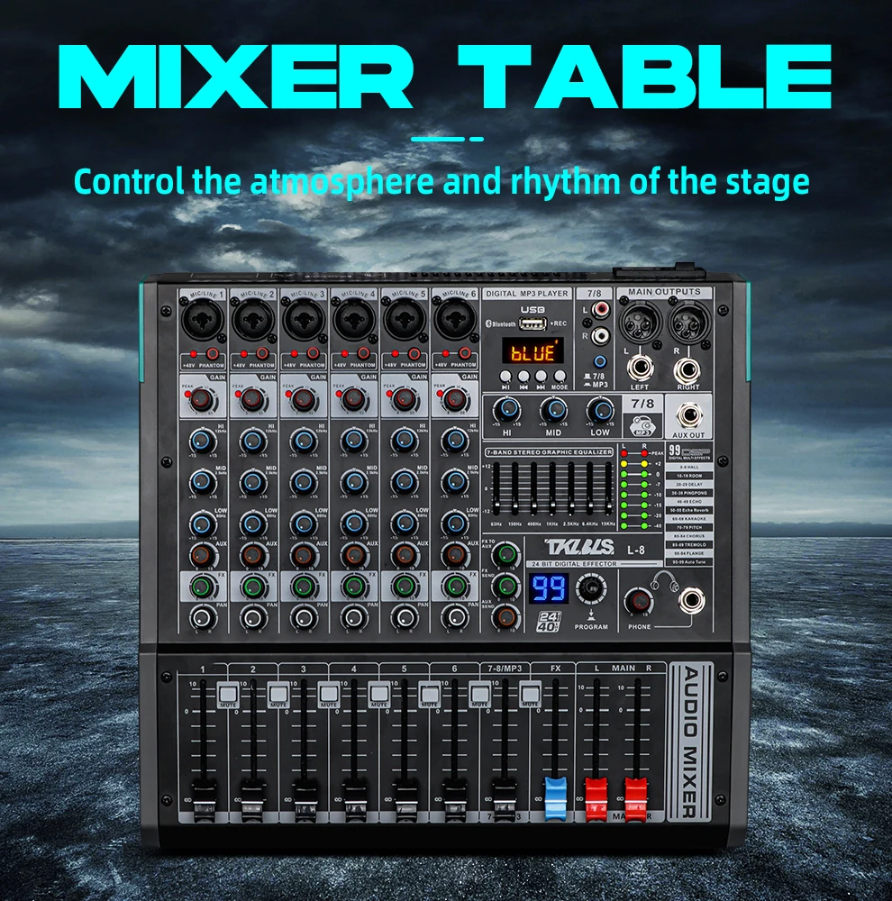 その他 xo5780  Suite8 + Master of Live8 TKL L8 Professional 8 Channel Sound Mixer 99 DSP Effects DJ