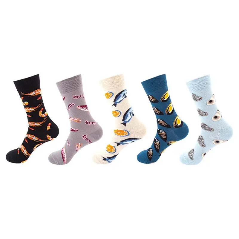 Men's Cotton Dress Socks Collection - Trendy & Fun 5-Pair Gift Set for Wholesale & Dropshipping