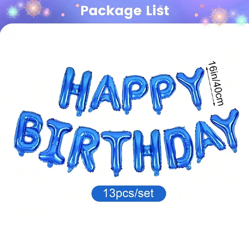 Festone Compleanno 16 Anni Blu Olografico – Lunghezza 3,9 M Con 11 Bandiere