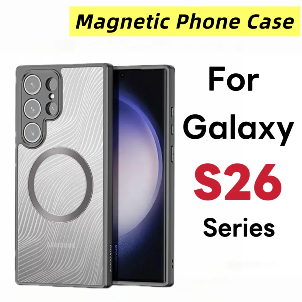 Kompatibel mit Galaxy S26 Ultra und S26 Serie Handyhüllen, MagSafe Matte Magnetische Transparente Schutzhülle