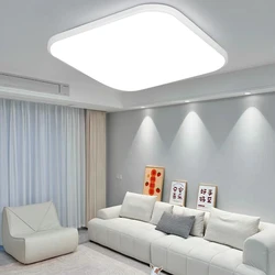 Large Led Ceiling Lamp Tricolor Square Ceiling Light 60W Led Ceiling Panel Lamp Indoor Lighting Fixture For Living Room Bedroom
