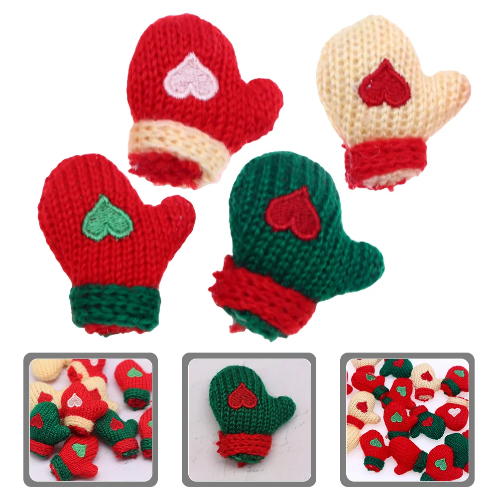 

Mini Gloves Miniature Plush Gloves Souvenirs For Hat Clothing Home Crafts DIY Handmade Pendant Christmas Decorations