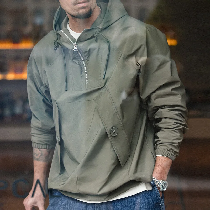 

Jacket Green Fashion 2022 Retro Shipping Free Hoodies Men's Summer Military Spring Maden Pullover New Brand Windbreaker