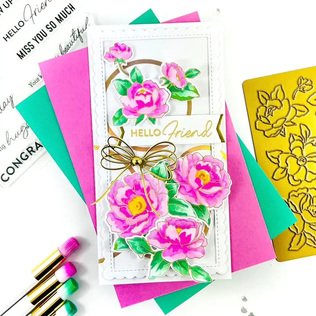 Voll von wunderschönen Blumen Metalls chneid stempel klare Stempel Schablone heiße Folie zum Dekorieren Sammelalbum DIY Papier karte Album neu – Detail 2