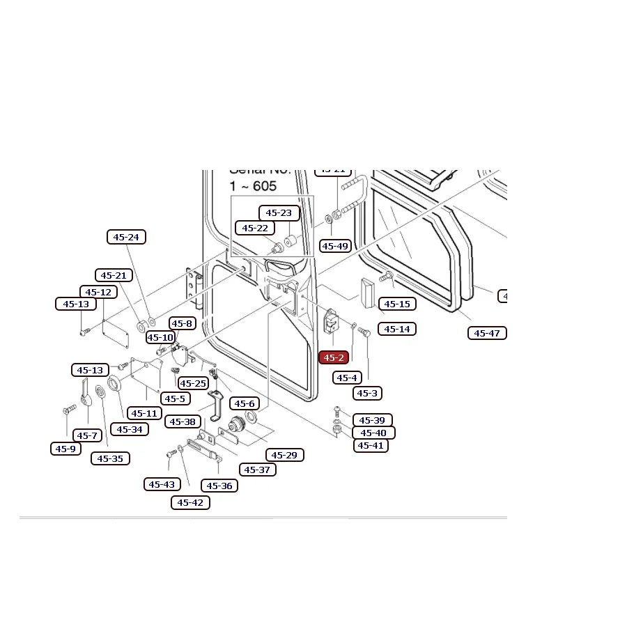 21259031, 2125-9031,CABIN DOOR CATCH Latch Lock DOOSAN SOLAR015,SOLAR030 ,SOLAR55,DH55-V,DH55,DW55
