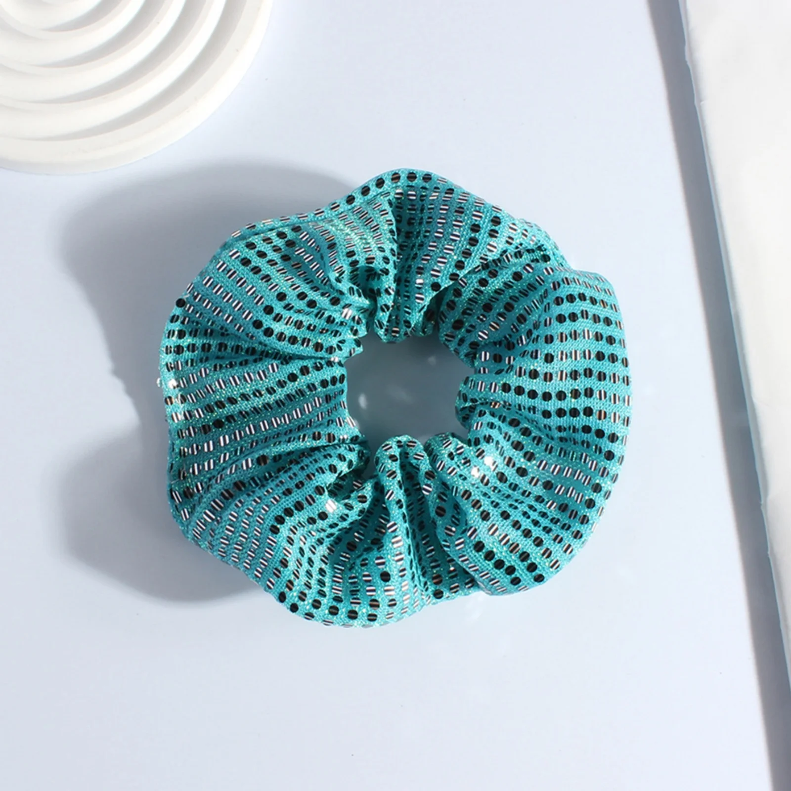 1PC Multi - Color Sequin Mesh Hair Ties, Shiny Scrunchies, Stylish Hair Accessories for Women, Great for Any Occasion