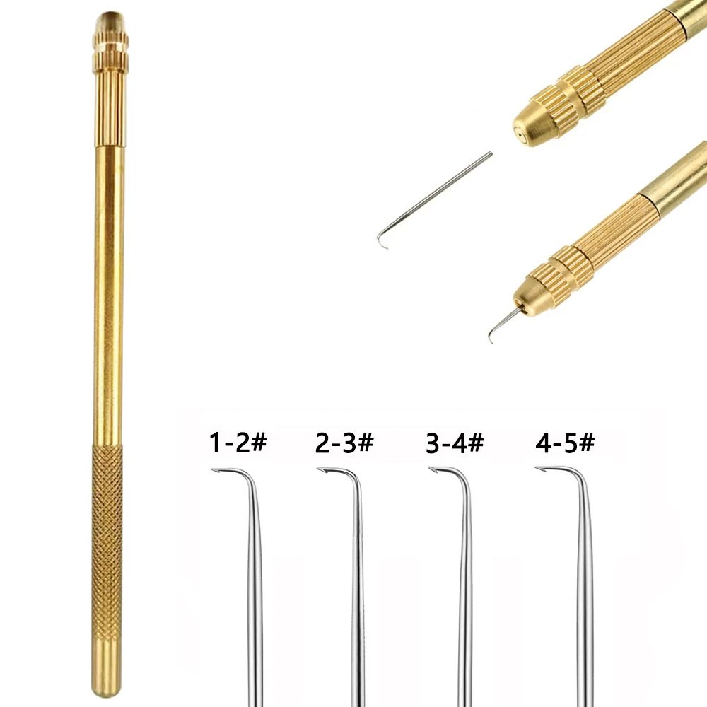 

Ventilating Needle for Lace Wig Brass Ventilating Holder and 4 Size Stainless Steel Needles for Make/Repair Lace Wig Needles