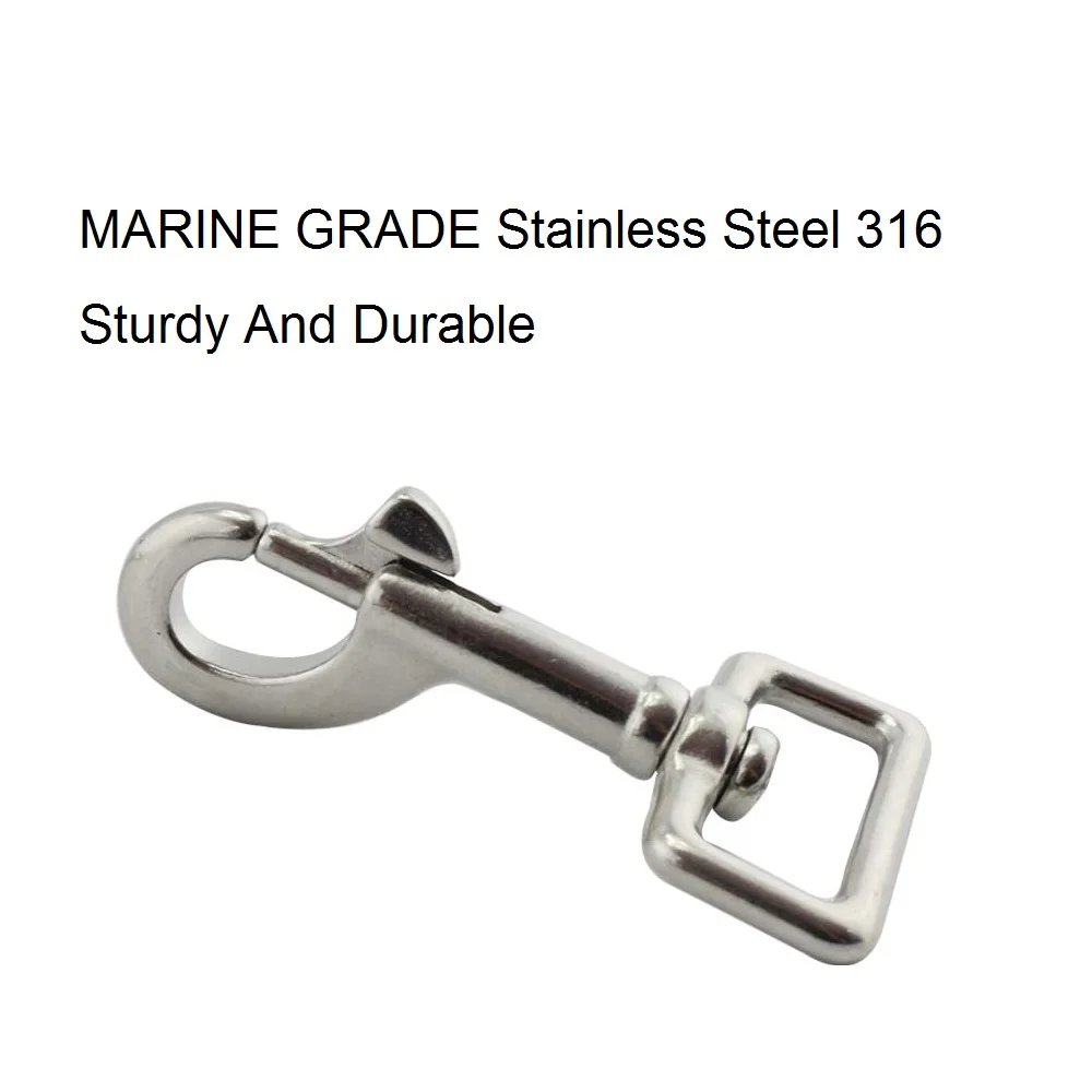 316 Stainless Steel Diving Swivel Snap Hook 59mm 66mm 73mm 80mm Length Heavy Duty Stainless Steel Swivel Eye Bolt Snap Hook 1PCS