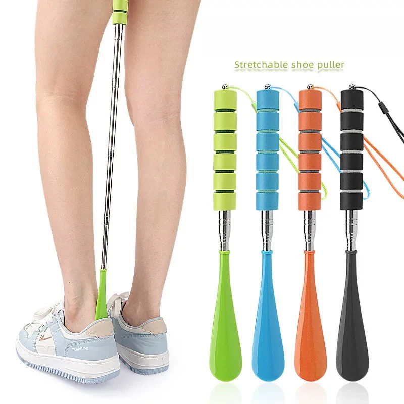Elderly Shoe Spoon No Bending Over Wearing Shoe Spatula Stretchable Long Shoe Horns 30cm-71cm Metal Shoehorn Pregnant Woman 1PCS