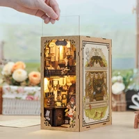 CUTEBEE DIY Book Nook Dollhouse Booknook with Touch Light Dust Cover Bookshelf Insert for Decor Gift Antique Shop of Grandfather 1