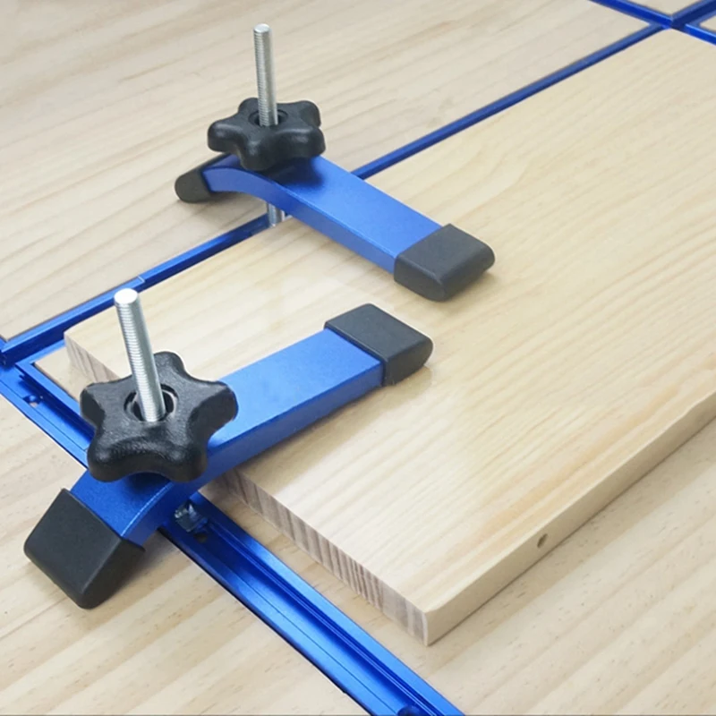 Hot 6Pack T-Track Hold Down Clamp With T Bolts & Silder,Aluminum Alloy T Track Clamps For Woodworking