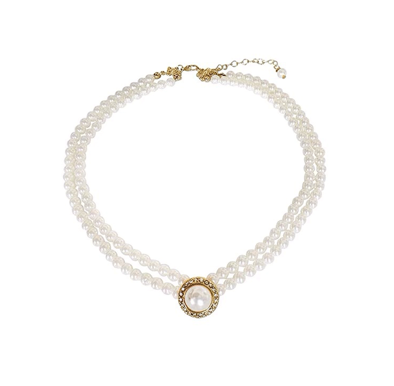 Collier de perles en or 14 carats, 2 rangs de perles d'eau douce blanches graduées 3,5-9 mm, bijoux de mariage, cadeau d'anniversaire pour femme, bijoux pour femme - Canada