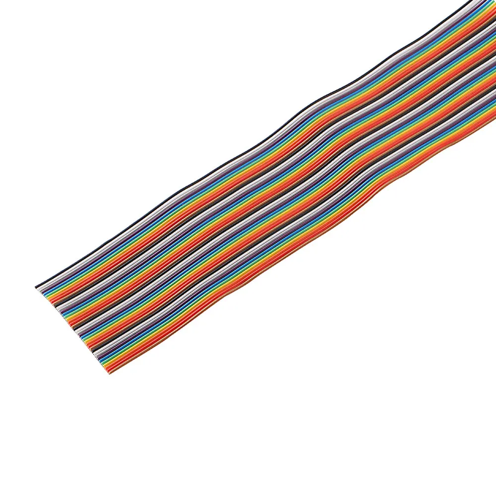 1/3/5Meter 6/8/10/16/18/20/26/34/40P 1.27mm Pitch Flat Ribbon Cable Rainbow DuPont Wire For IDC 2.54mm FC Connector