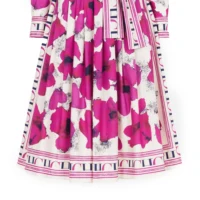 CHCH Women's Dress New Long sleeved Shirt Long Skirt Flower Print Party Dress - Image 6