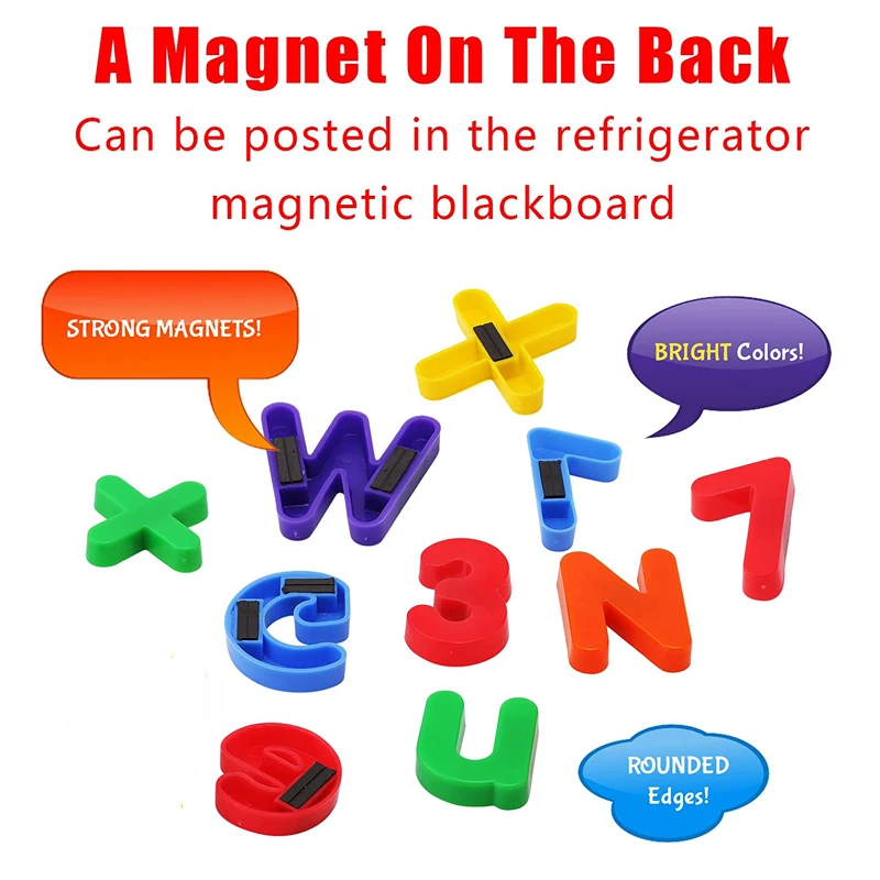 Educational Learning Toy Alphabet Educational Toys 26 Magnetic Letters Plastic Refrigerator Stickers Uppercase Lowercase Numbers Toddlers Learn To Spell Count