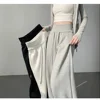 American Style High Waist Grey Sports Pants Women Spring Autumn Wide Leg Loose Casual Floor Length Sweatpants Abdomen